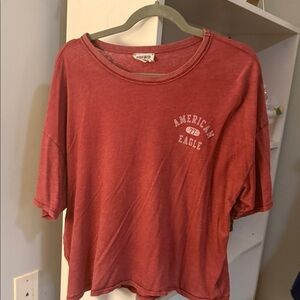 American Eagle Outfitters Women's Red Long Sleeve Tee